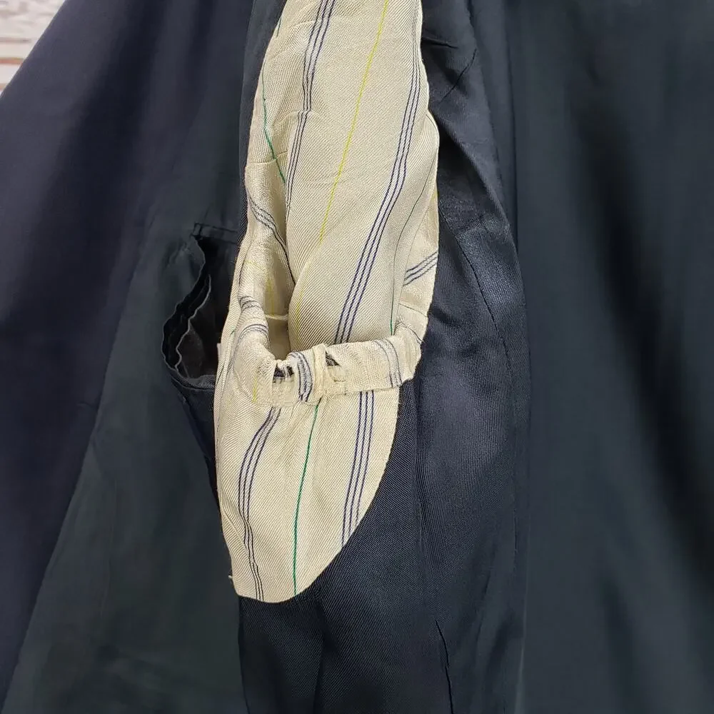 Nautica Men's Blue Wool 3 Button Mini Herringbone Sports Blazer Size 44L